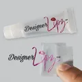 45x2 0mm 100 stücke Nach Marke Logo Gloss Finish Vinyl UV Transfer 3D Aufkleber Label Aufkleber