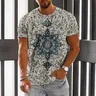 2023 neue Männer T-Shirt 3d Vintage Ethnizität Druck Tops T-Shirt Hip Hop Kurzarm Pullover übergroße