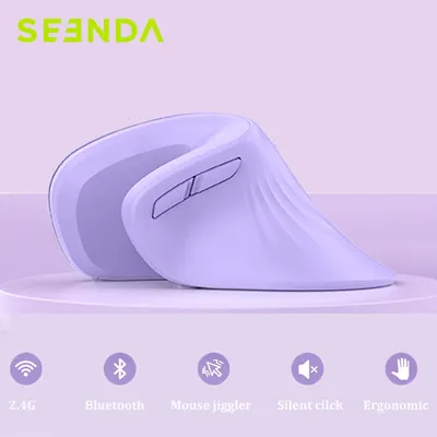 Seenda ergonomische vertikale Maus Jiggler Bluetooth 2,4g drahtlose Mäuse für Computer Laptop Notebook PC lila