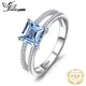 JewelryPalace 1 2 ct Prinzessin Cut Sky Blue Topaz 925 Sterling Silber Engagement Ring für Frau