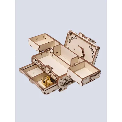 3D-Holzpuzzle, Spieluhr-Set, antike Schmuckschatulle, DIY-Heimdekoration, Modell, Geburtstags- oder Weihnachtsgeschenke Image