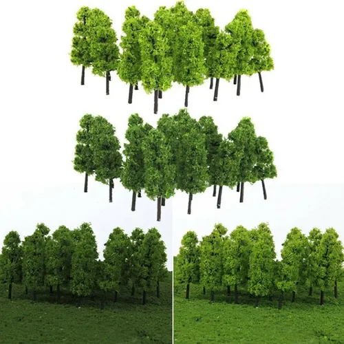 20 stücke Modell Bäume Zug Künstliche Miniatur Baum Landschaft Eisenbahn Dekoration Gebäude