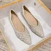 2025 mode Frau Ballerinas Schuhe Strass Faulenzer Flache Spitz Schuhe Weibliche Casual Slip auf Wohnungen Schuhe Bootsschuhe