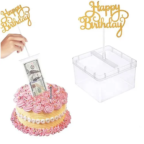 Kuchen ATM Geburtstag Party Kuchen Topper Geld Box Lustige Kuchen Spielzeug Glücklich Geburtstag