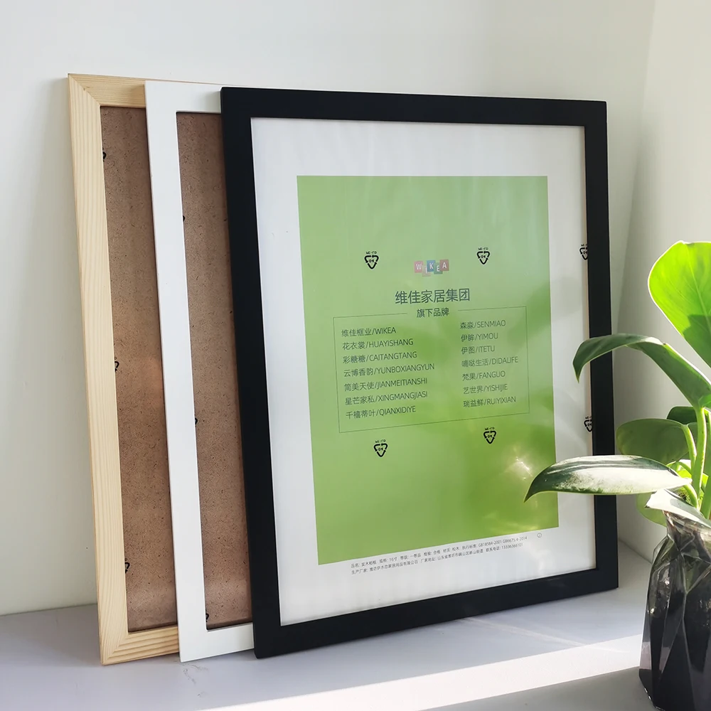 Nordic Holz Bilderrahmen Für Wand 1 cm Dicke Mit Plexiglas Klassische Kombination Foto Rahmen Wand Foto Rahmen Poster Rahmen Image