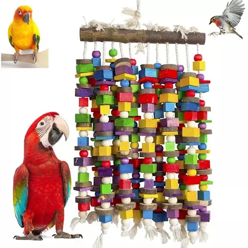 Holz Vogel Spielzeug Große Vogel Kauen Spielzeug Papagei Vögel Spielzeug Zubehör Big Parrot Käfig