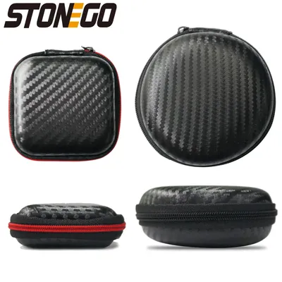 STONEGO Kabel Organizer Lagerung Box USB Harte Fall Kopfhörer Keychain Taschen Wasserdichte Sd-karte Ohrhörer Halter Box Rund platz Image