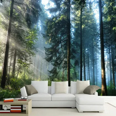 Benutzerdefinierte 3D Sonnenschein Wald Natur Landschaft Foto Wandbild Tapete Wohnzimmer Image