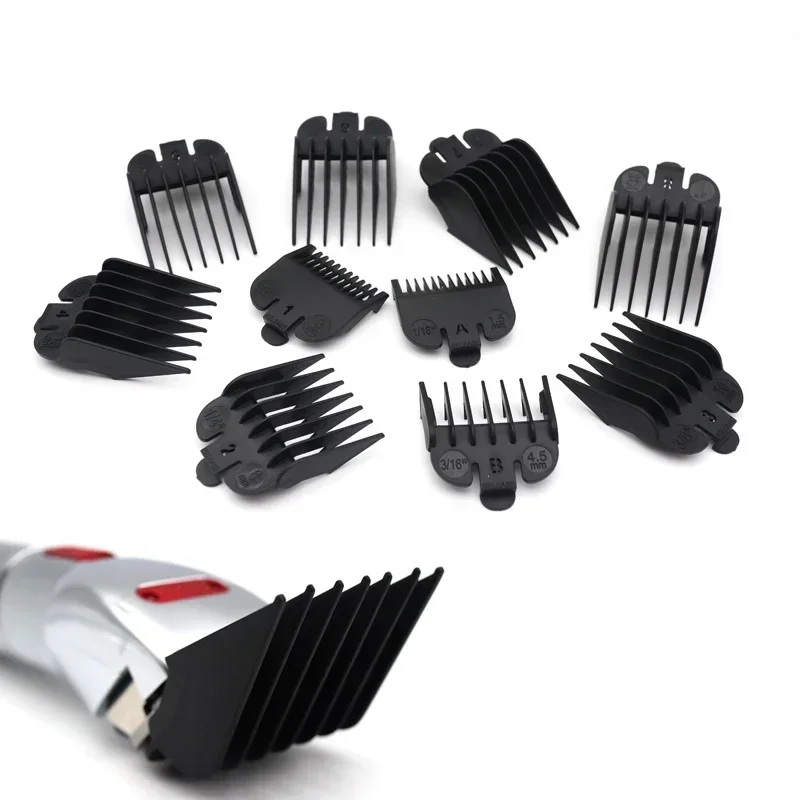10 Stück Universal Guards Haarschneidekämme für professionelle Haarschneidemaschine Friseurzubehör Trimmer Limit Kämme 1,5–25 mm Image