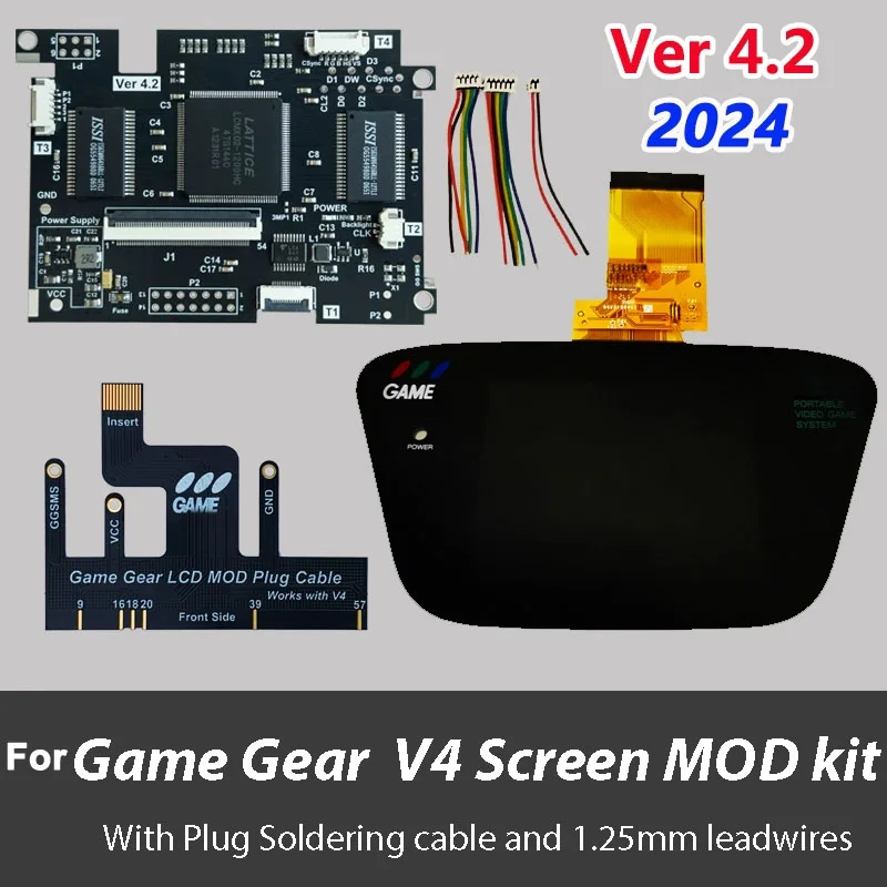 Neues V4.2-LCD-Bildschirm, voll sitzendes integriertes Bildschirm-Kit für SEGA Game Gear GG-Konsole, V4 IPS, vorlaminierte LCD-Bildschirm-Hintergrundbeleuchtungs-Kits Image