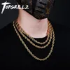 TOPGRILLZ 8MM Edelstahl Seil Kette Halskette 18 "20" 24 "Gold Farbe Halskette Hip Hop Mode schmuck Für Männer Partei