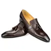 Neue Leder Freizeitschuhe Herren Sommer One-Step Loafers Kleid Hochzeit Leder Luxus Bräutigam