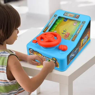 Kinder Lenkrad Fahren Spielzeug Dodge Fahrzeug Elektronische Simulation Abenteuer Spiel Mit Musik Image
