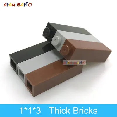 50 stücke DIY Bausteine Dicke Ziegel 1x1x3 Punkte Pädagogisches Kreative Kunststoff Spielzeug für Kinder Kompatibel marken Kinder Geschenke Image