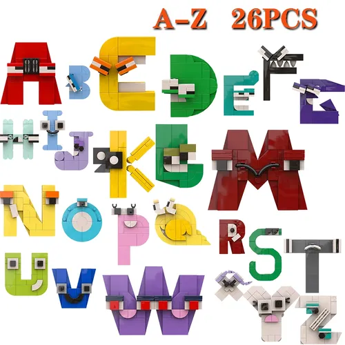 26 Stil Alphabet Bausteine Englisch Buchstaben Lore Puzzle Alphabet Form passend Moc Steine