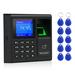 Fingerprint Attendance Machine+10 Cards Access Control Electric Time Clock Recorder RFID Keypad USB Data Manage