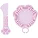 Meow&Woof Cat Wet Food Spoon Mini Spatula for Pet Canned Food BPA Free Can Spoons for Animal Feeding Small Jars Spatulas Easy Clean Scraper for Dog Food Cansï¼ˆPink Cat Patternï¼‰