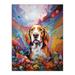 Beagle Dog Lover Gift Pet Portrait Colourful Sky Artwork Painting Unframed Wall Art Print Poster Home Decor Premium