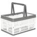 HEMOTON Creative Household Plastic Storage Basket Desktop Sundry Hand Carry Storage Basket Foldable Desktop Organizer for Home (White)