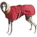 Waterproof Dog Winter Jacket with Turtleneck Scarf Pets Cold Weather Coats with Soft Warm Fleece Lining Red Chest:30-36 Back Length:31.5
