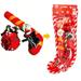 Xmarks Christmas Stocking Toys for Dog Christmas Dog Stocking Gifts Toys Set Dog Chew Toys with Santa Christmas Tree Ball Candy Cane Rope Squeaky Toys Interactive Dog Stocking Stuffers Toys A4