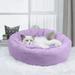 RKZDSR Cozy Fall and Winter Dog Kennel Set - Round Plush Dog Mattress with Thickened Kennel Mat and Surrounding Pillow Perfect for Puppy Curl Sleeping