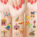 288 Pcs 48 Styles Carnival Circus Temporary Tattoos for Kids Circus Fake Carnival Sticker Carnival Theme Party Circus Theme Party Decoration Favor Supplies