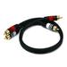 Premium 3 Feet 2 RCA Plug/2 RCA Plug M/M 22AWG Cable - Black