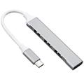 ammoon Type C Hub USB Adapter Aluminum Alloy 4 in 1 Hub with USB2.0/USB3.0 Ports Wide Compatibility