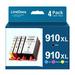 LinkDocs 910XL Reamnufactured HP 910XL Ink Cartridges Combo Pack used with HP OfficeJet Pro 8025 8028 8034 8035 8010 8015 8018 8022 8020 8030 Series Printer (4 Pack Black & CMY)