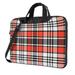 ZICANCN Laptop Case 14 inch Red Black Modren Stripe Plaid Work Shoulder Messenger Business Bag for Women and Men