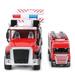 Fire Truck Toy 2 Pack Firetruck Toys Set with Truck and Trailer Rotating Ladder Firetruck Pull Back Alloy Car Toys for Toddlers Boys Girls Kids Gift Age 3 4 5 6 7 Years Old
