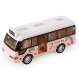 Lxtoys Classic Bus Model Toy Car Plastic Model Toy Pull Back Action Car for Toddlers Kids Boys Girls Pink
