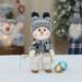 LBS 1 Pcs Christmas Handmade Gift Cute Snowman Animated Plush Knit Doll Collectible Figurine Xmas Bedroom Home Decorations Holiday Presents Fabric Doll Cute Ski Swing Snowman Decora