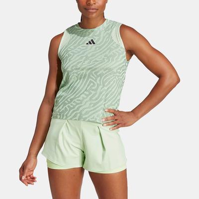 adidas Australian Open Match Tank Pro Women's Tennis Apparel Silver Green/Semi Green Spark