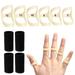 Trianu 10Pcs Finger Splint 6 Sizes Finger Splint Ring Finger Splint Support 6 Finger Splints & 4 Finger Compression Sleeves For Thumb Middle Pinky Ring Finger Index Black