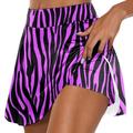 GUIGUI Women Casual A-line Mini Skirt Womens Casual Prints Tennis Golf Skirt Yoga Sport Active Skirt Shorts Skirt Short Flowy Skirt Plus Size(Purple Size-L)