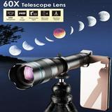 APEXEL 60x Super Telephoto Zoom Phone Lens Powerful Monocular Metal Telescope Mobile telephoto lens for camping Tourism