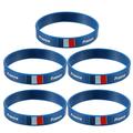 HOMEMAXS 5PCS National Flag Printing Bracelet Eco-friendly Silicone Bracelet Country Flag Wristband Fashion Sports Bracelet for Women Men (France Capital and Small Letter Random Assorted Color)