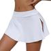 GUIGUI Women s Mini Skirt European And American Large Size Tennis Skirt Ladies Nude Yoga Skirt Light Breathable Running And Dancing Sports Skirt(White Size-M)