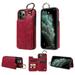 Mantto Design for iPhone 11 Pro Max PU Leather Wallet Phone Case with Kickstand Card Holder Slots Metal Ring Double Magnetic Clasp Back Flip Folio Protective Cover for Women Men Red