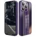 Mobile Phone Case for iPhone 12 Pro Luxury Premium PU Leather Vertical Central Stripe Shockproof Anti-fingerprint Anti-slip Ultra Slim Case Cover for iPhone 12 Pro Darkpurple