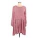 Mister Zimi Casual Dress - Mini Scoop Neck 3/4 sleeves: Pink Dresses - Women's Size 10