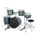 Bornmio MCH Full Size Adult Drum Set 5-Piece Black with Bass Drum two Tom Drum Snare Drum Floor Tom 16 Ride Cymbal 14 Hi-hat Cymbals Stool Drum Pedal Sticks