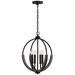 Capital Lighting Clive 4 Light Pendant Carbon Grey and Black Iron