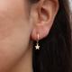 9ct Yellow Gold Star Charm Hoop Earrings, Gold