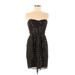 Shoshanna Cocktail Dress - Mini Sweetheart Sleeveless: Black Print Dresses - Women's Size 4
