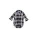 OshKosh B'gosh Short Sleeve Onesie: Blue Plaid Bottoms - Size 3 Month