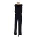 Donna Ricco Jumpsuit Boatneck Sleeveless: Black Solid Jumpsuits - Women's Size 6