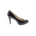 Enzo Angiolini Heels: Slip On Stilleto Minimalist Black Solid Shoes - Women's Size 7 1/2 - Round Toe